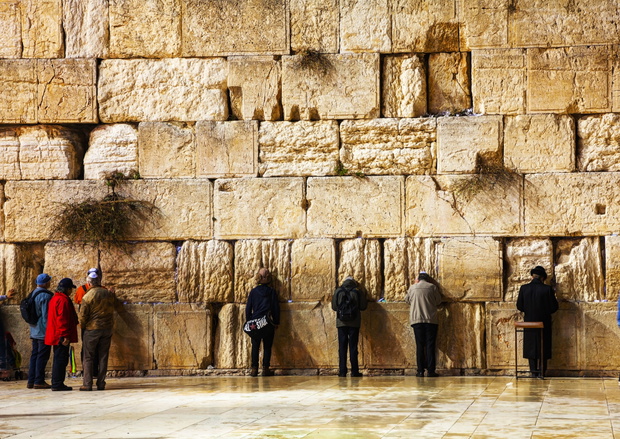 The Western Wall in Jerusalem, Israel in the night