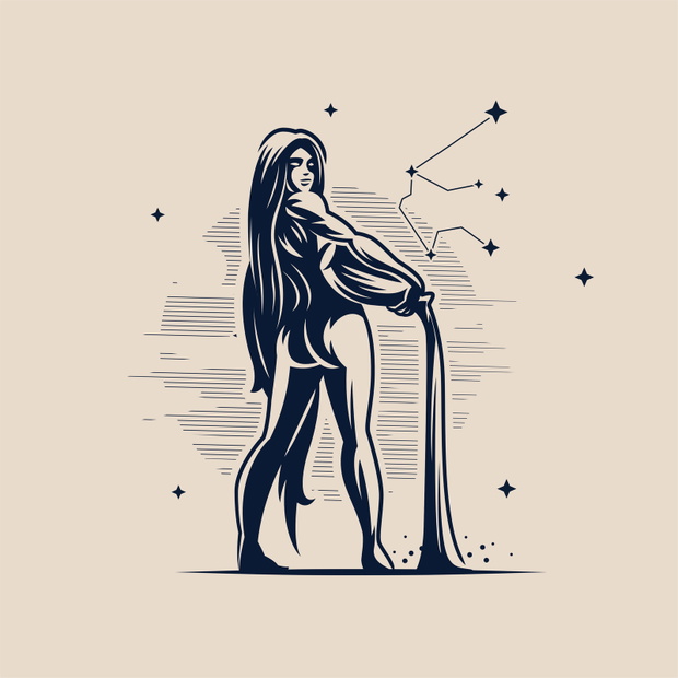 Sign of the zodiac Aquarius.