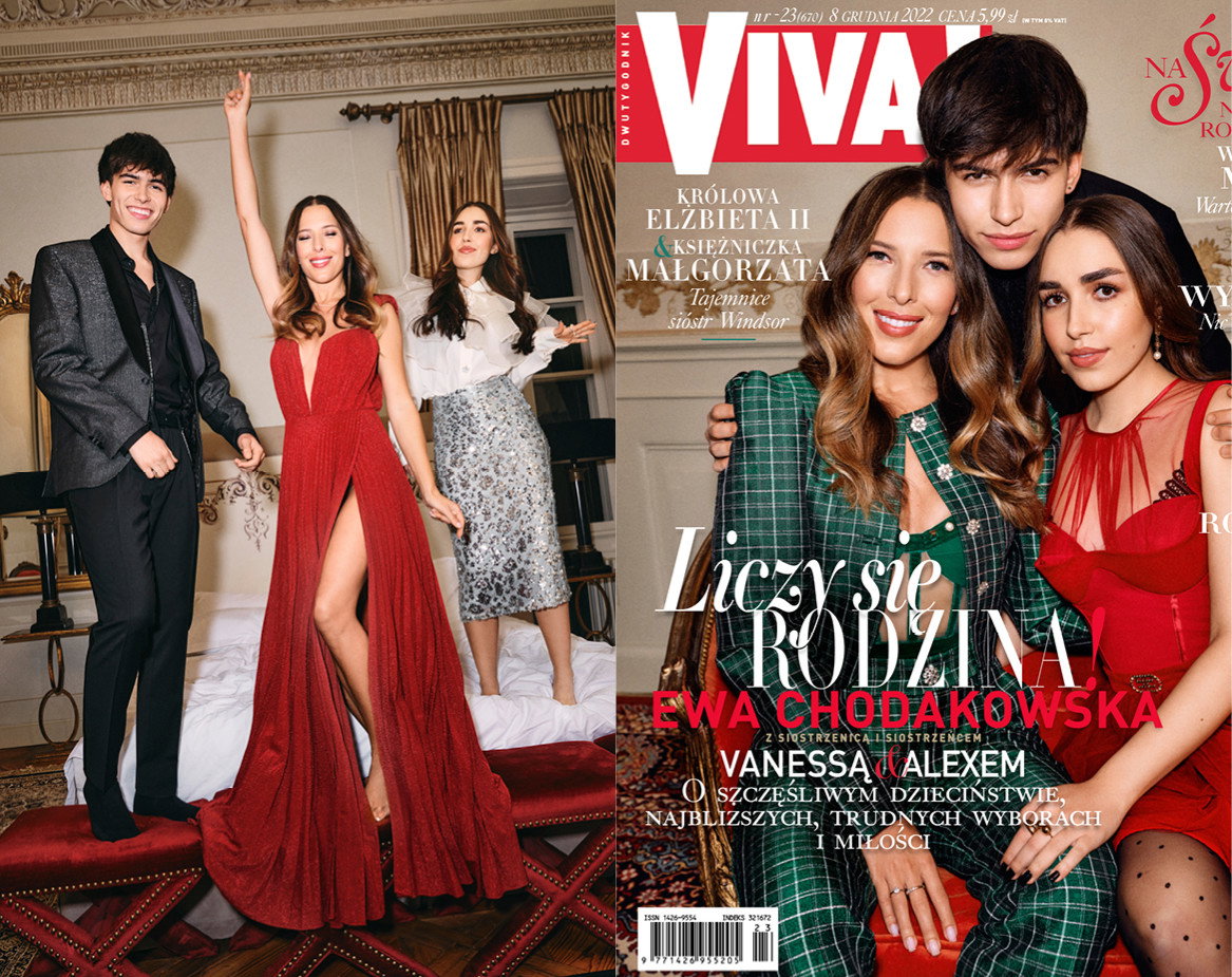 Ewa Chodakowska, siostrzeniec Alex, siostrzenica Vanessa, VIVA! grudzień 2022, 23/2022