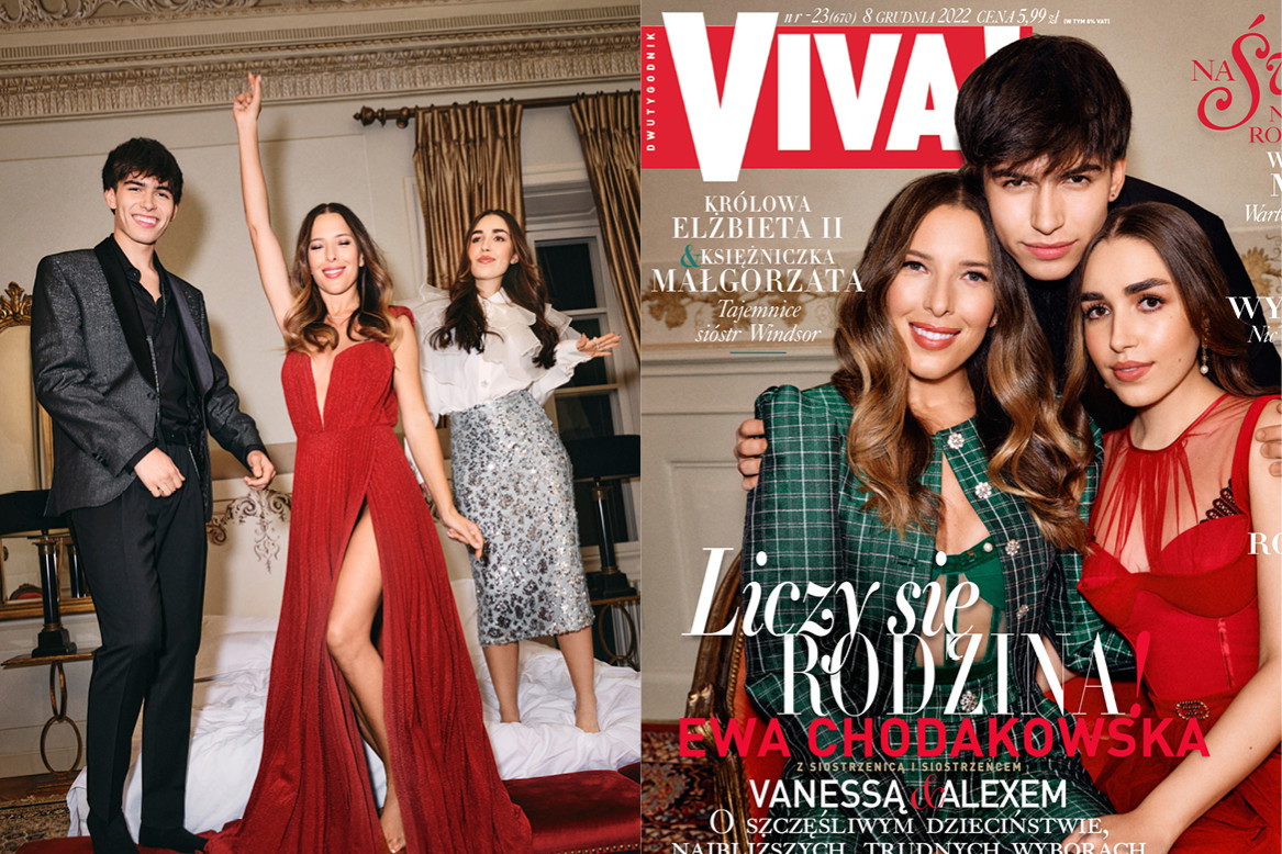 Ewa Chodakowska, siostrzeniec Alex, siostrzenica Vanessa, VIVA! grudzień 2022, 23/2022