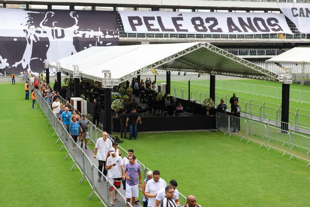 Pele's funeral in Vila Belmiro Stadium of Santos in Brazil