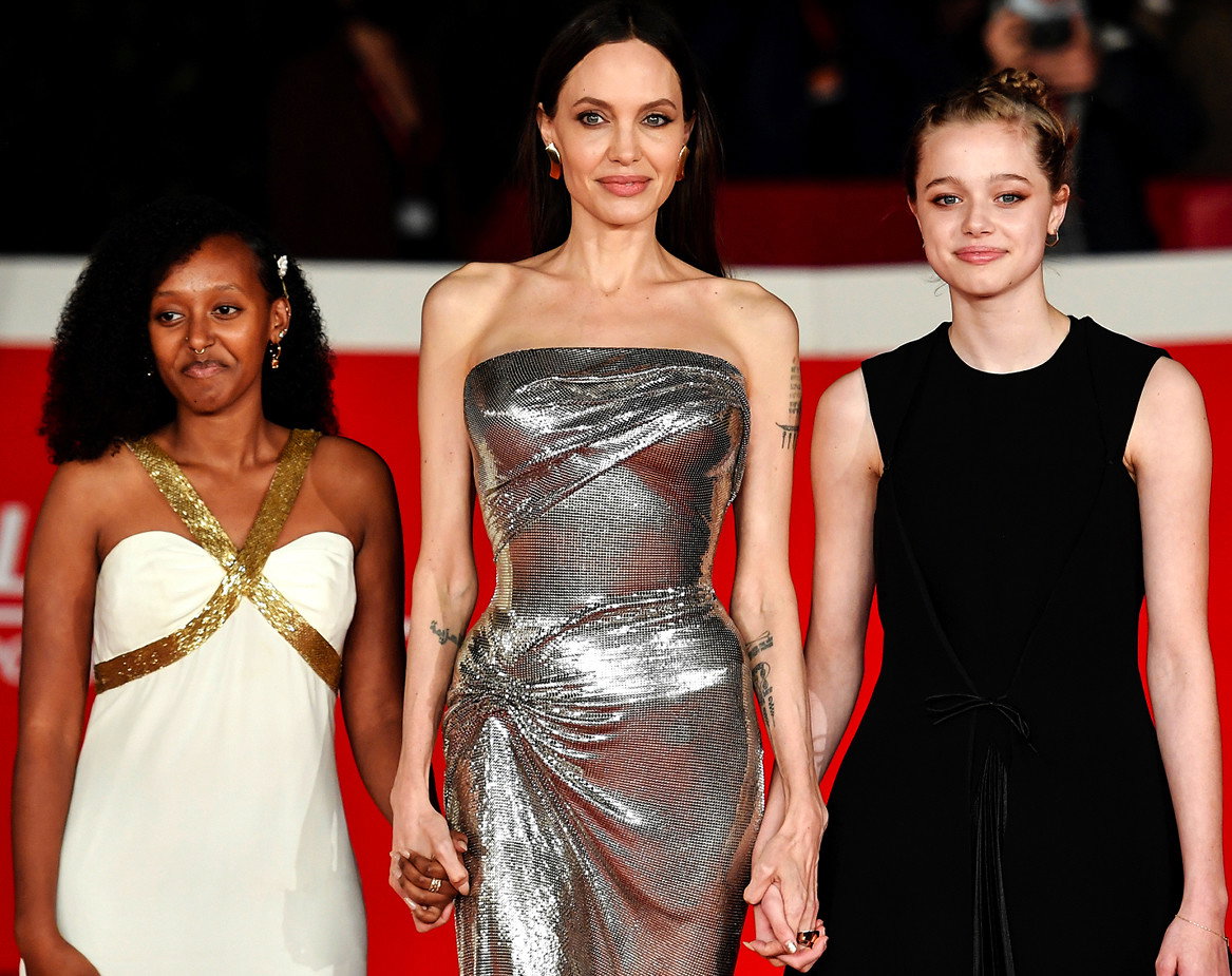 Angelina Jolie, Zahara Marley Jolie-Pitt, Shiloh Jolie-Pitt, Rzym, Włochy, 24.10.2021 rok