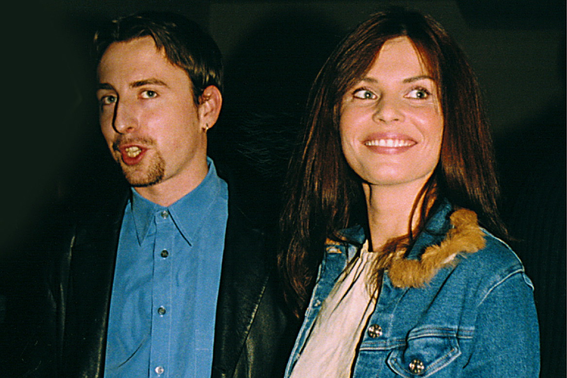 Renata Gabryjelska, Staszek Trzciński, otwarcie sklepu Fashion Shop, 2001