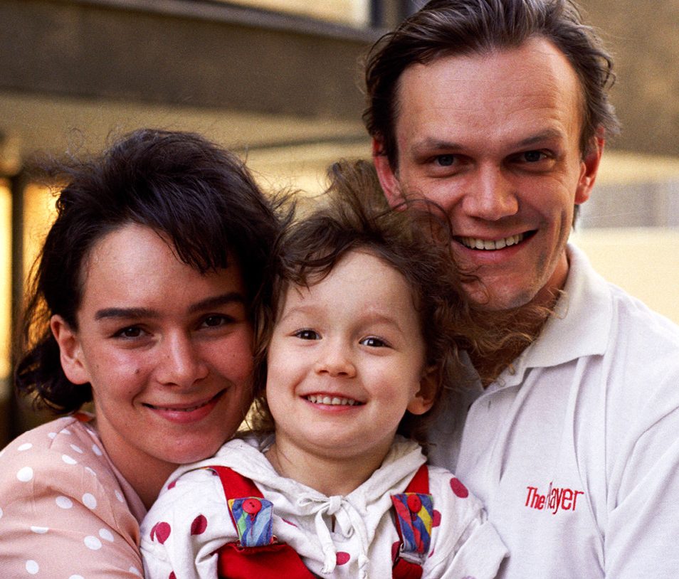 Cezary Pazura, Żaneta Pazura, Anastazja Pazura, kwiecień 1993 roku, Warszawa
