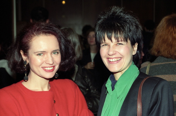 Prezenterki Jolanta Fajkowska i Magdalena Miko³ajczak w latach 90
