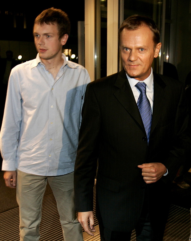 Donald Tusk arrives for a TV debate in Warsaw