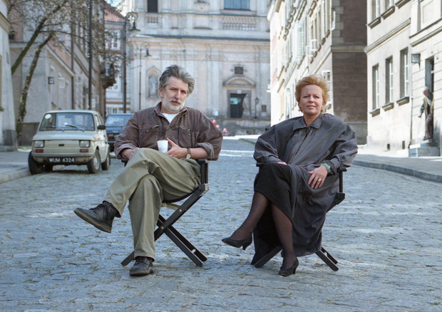 Krystyna Janda, Edward Kłosiński. Plan filmu „Pestka”. Warszawa, 1995 rok
