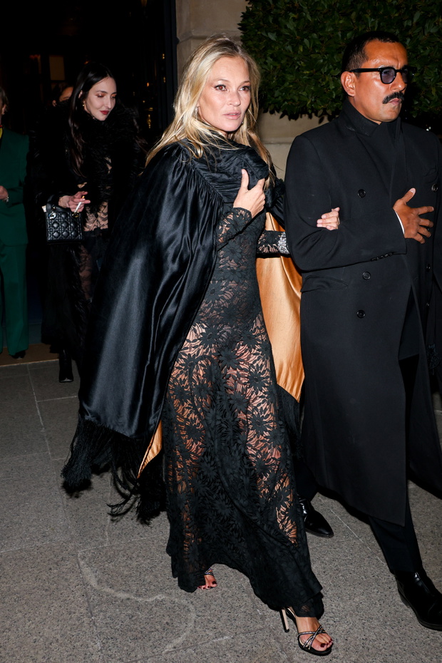Kate Moss & Friends Leave The Ritz Hotel To Celebrate Kate's 50th Birthday At The Saint Laurent Restaurant