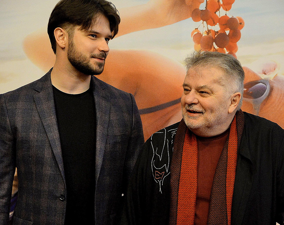 Krzysztof Globisz, Jan Globisz, Prawdziwe życie aniołów - premiera filmu, Warszawa, 12