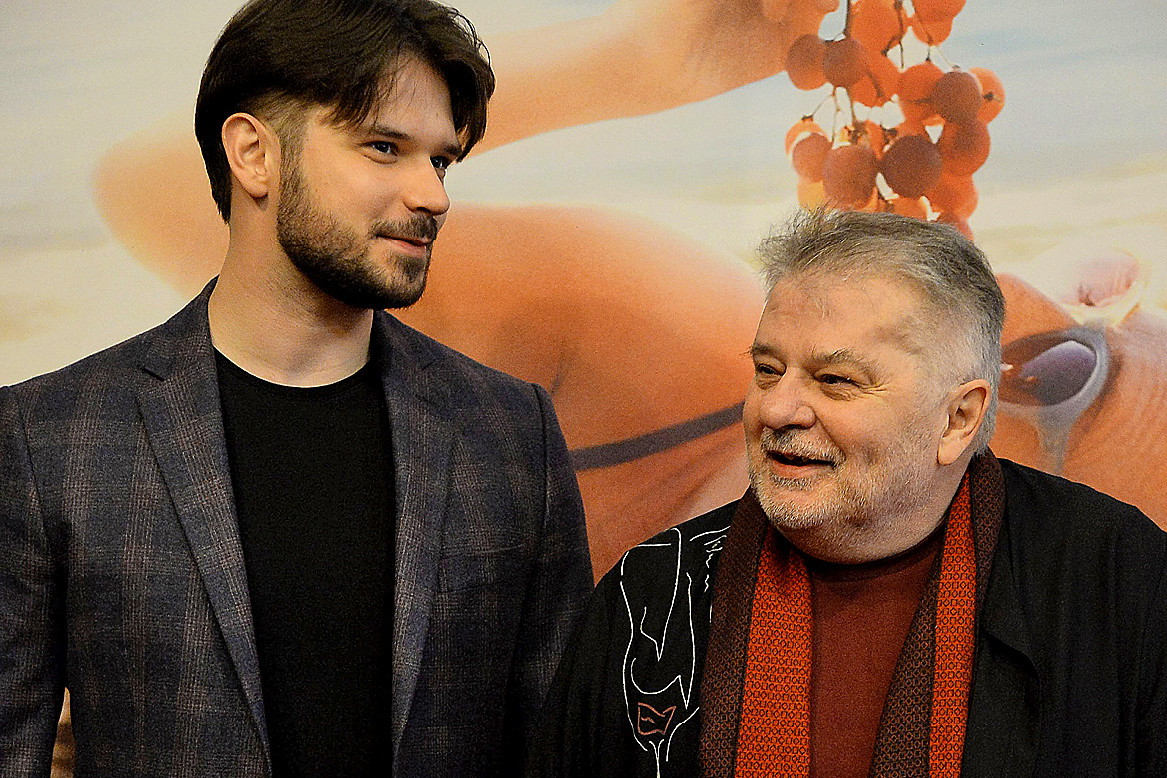 Krzysztof Globisz, Jan Globisz, Prawdziwe życie aniołów - premiera filmu, Warszawa, 12