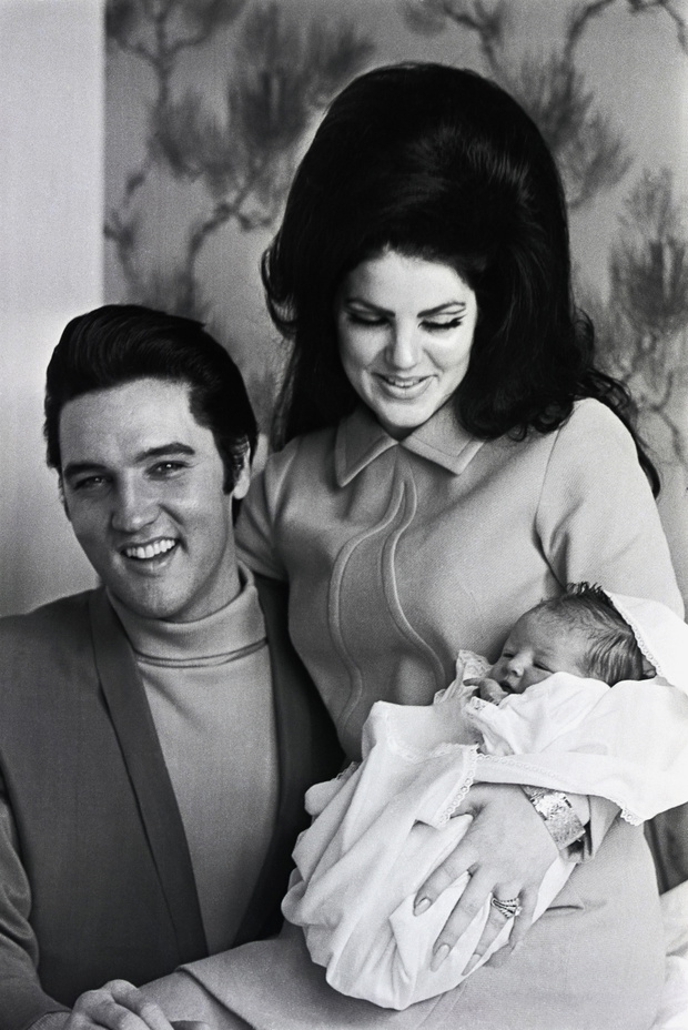 Elvis and Priscilla Presley with New Daughter