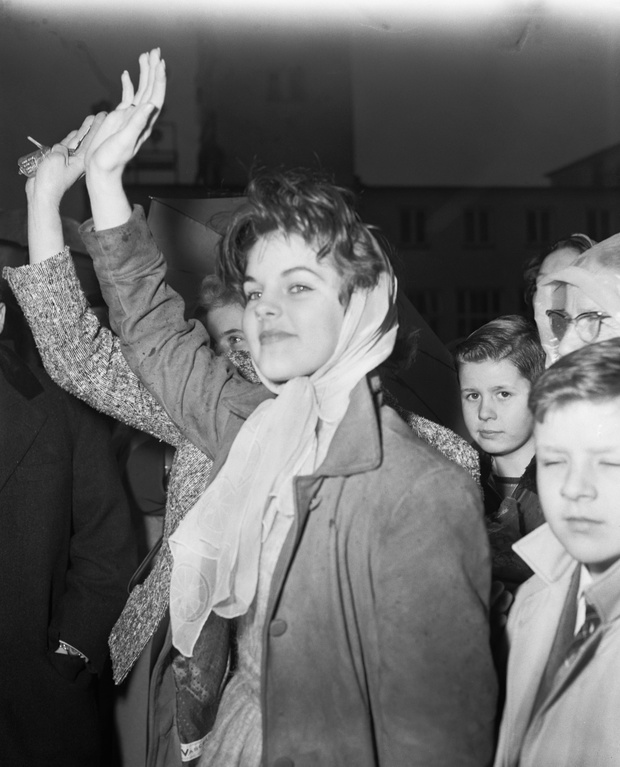 Elvis Presley's Girlfriend Priscilla Waving Goodbye