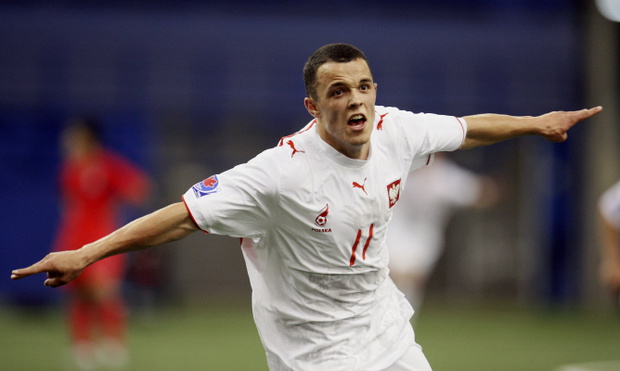 Poland's Dawid Janczyk celebrates scoring against South Korea at the FIFA Under-20 World Cup soccer tournament in Montreal