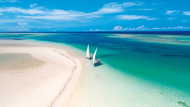 Sandbank at Pemba Island, Tanzania. A paradise on Earth.