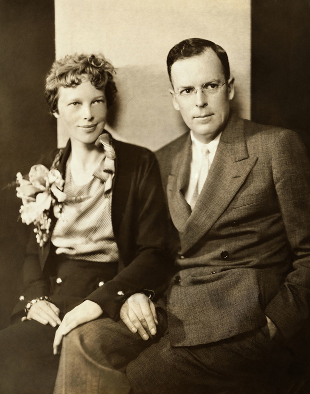 Amelia Earhart and George Palmer Putnam Seated