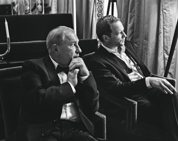 Jerzy Stuhr, Maciej Stuhr, VIVA! listopad 2014, 23/2014, czarno-biały