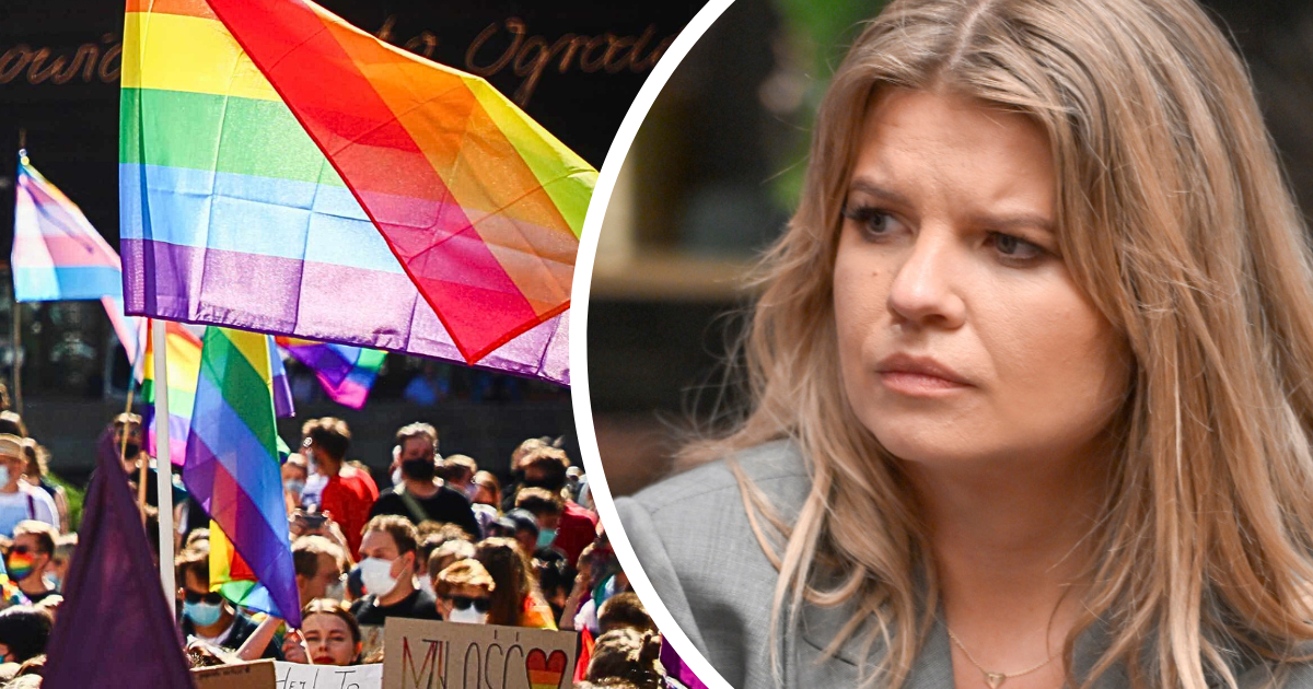 Marta Manowska, flaga LGBTQ+, sklejka na FB