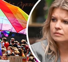 Marta Manowska, flaga LGBTQ+, sklejka na FB