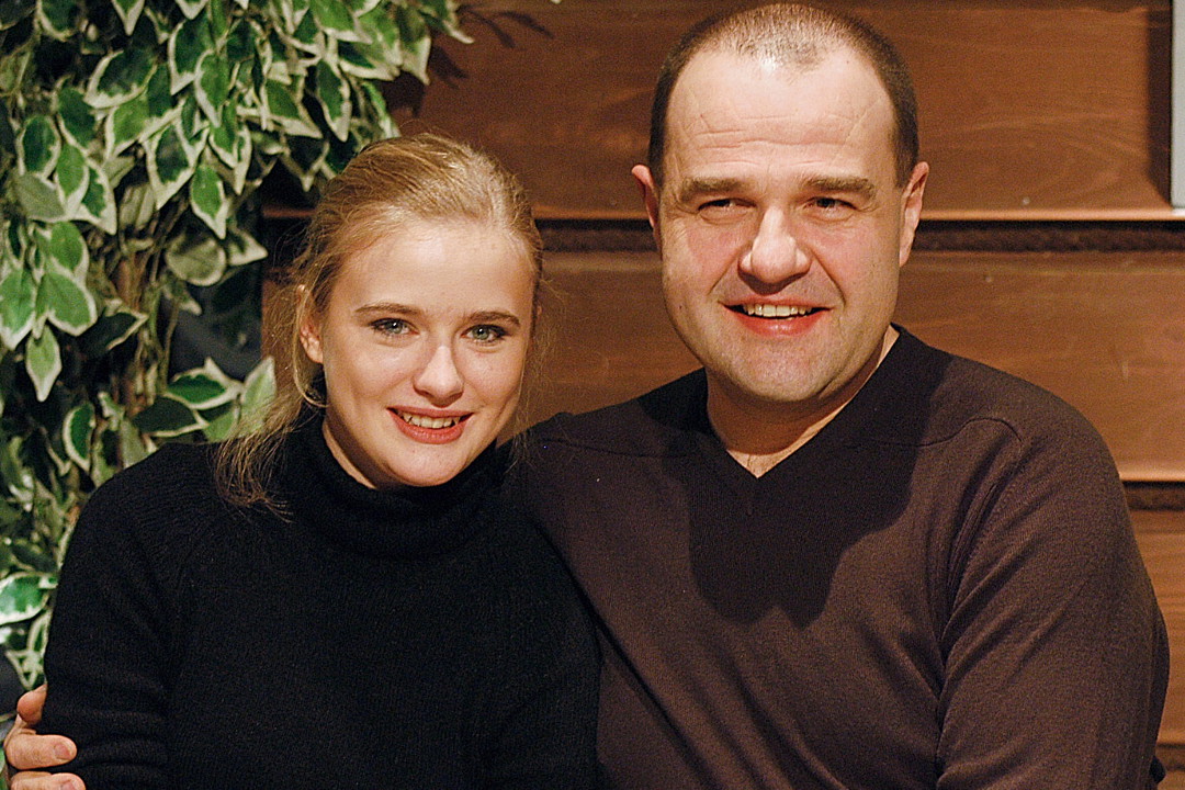 Marta Chodorowska, Cezary Żak luty 2006; konferencja prasowa nowego serialu TVP "Ranczo"
