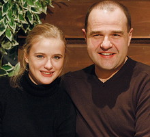 Marta Chodorowska, Cezary Żak luty 2006; konferencja prasowa nowego serialu TVP "Ranczo"