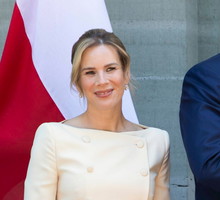 Berno, Szwajcaria, 27.05.2026. Prezydent Rzeczypospolitej Polskiej Karol Nawrocki, pierwsza dama Marta Nawrocka, Guy Parmelin i jego żona Caroline