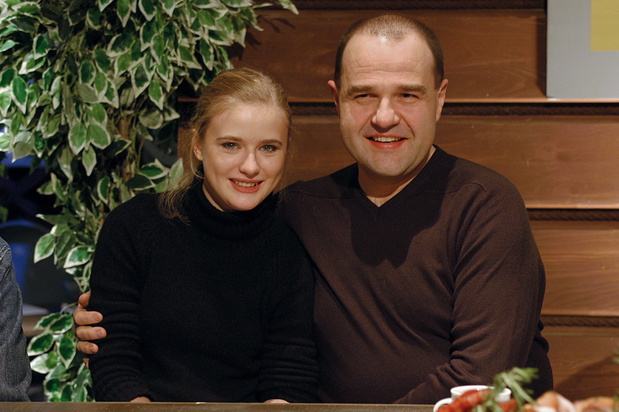 ranczo46 Marta Chodorowska, Cezary Żak luty 2006; konferencja prasowa nowego serialu TVP "Ranczo"