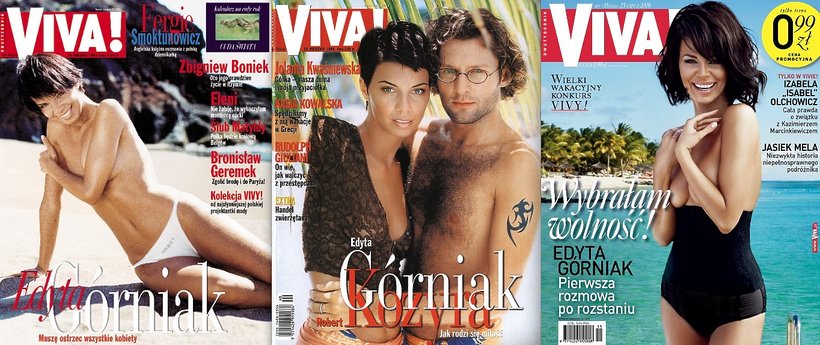 Edyta Górniak okładki "Viva!" 1998, 1999, 2009