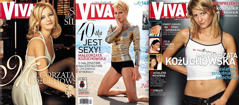 Małgorzata Kożuchowska na okładkach "Vivy!"