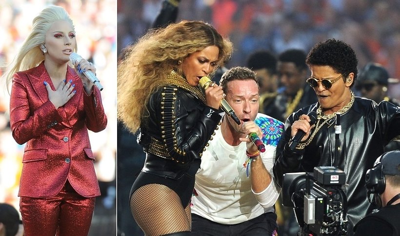 Lady Gaga, Beyonce, Chris Martin, Bruno Mars