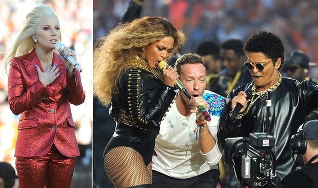 Lady Gaga, Beyonce, Chris Martin, Bruno Mars