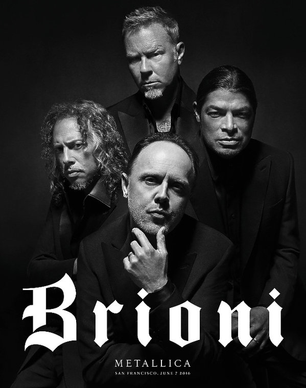 zespół Metallica w kampanii Brioni, 2016 rok