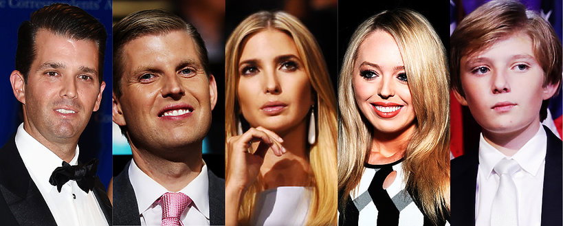 Dzieci Donalda Trumpa: Donald Jr., Eric, Ivanka, Tiffany i Barron