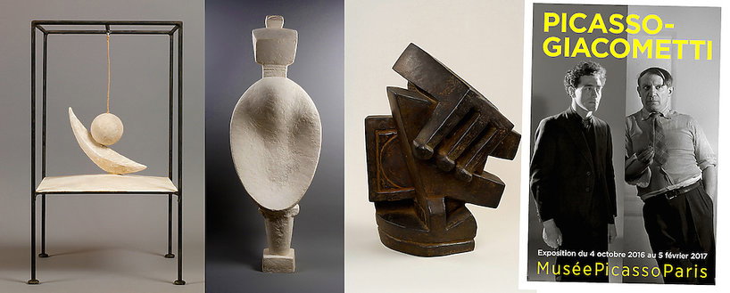 Pablo Picasso i Alberto Giacometti na wystawie w Paryżu