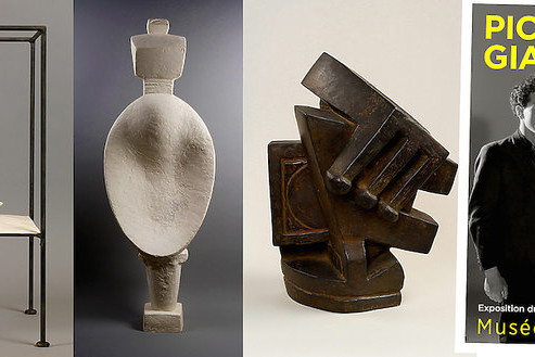 Pablo Picasso i Alberto Giacometti na wystawie w Paryżu