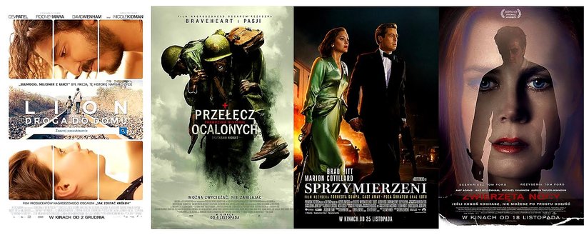 „Lion. Droga do domu’’, „Przełęcz ocalonych’’, „Sprzymierzeni’’, „Zwierzęta nocy’’