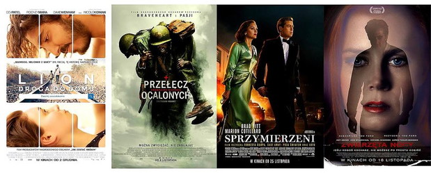 „Lion. Droga do domu’’, „Przełęcz ocalonych’’, „Sprzymierzeni’’, „Zwierzęta nocy’’