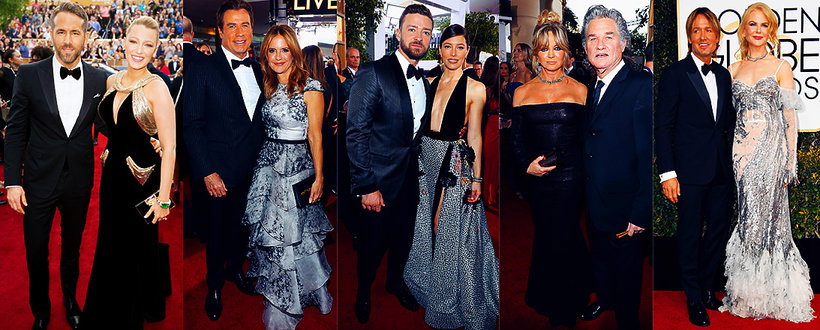 Blake Lively, Ryan Reynolds, John Travolta, Justin Timberlake i Jessica Biel, Kurt Russell, Nicole Kidman, Złote Globy