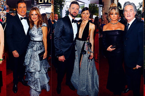 Blake Lively, Ryan Reynolds, John Travolta, Justin Timberlake i Jessica Biel, Kurt Russell, Nicole Kidman, Złote Globy