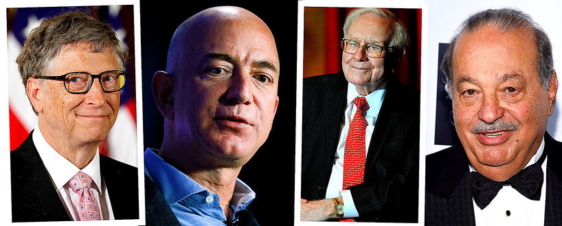 Bill Gates, Jeff Bezos, Warren Buffett, Carlos Slim Helu