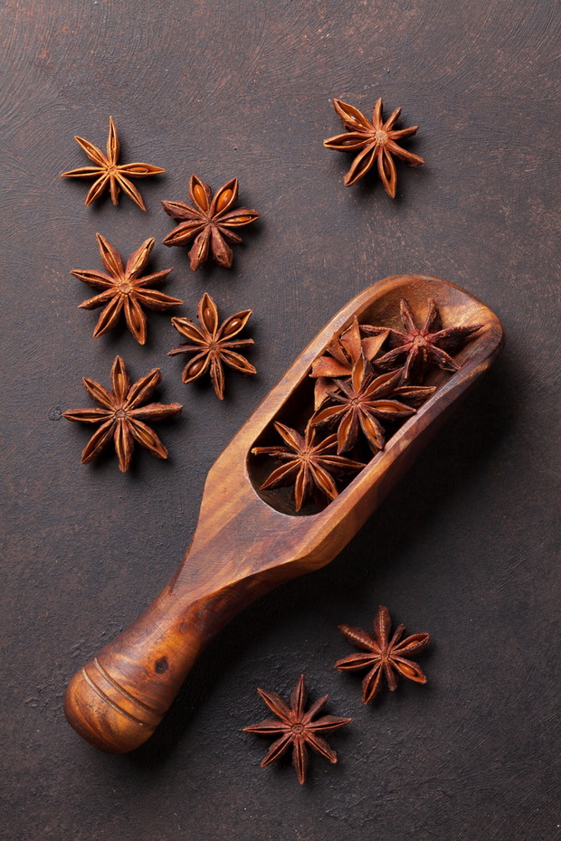 Mulled wine ingredients spices. Star anise