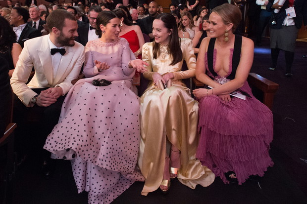 Jamie Dornan, Dakota Johnson wearing Gucci, and guests at The 89th Oscars at the Dolby Theatre in Hollywood, CA on Sunday, February 26, 2017.