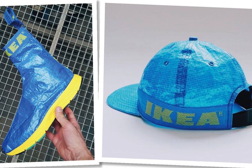 ubrania i dodatki z niebieskich toreb Ikea