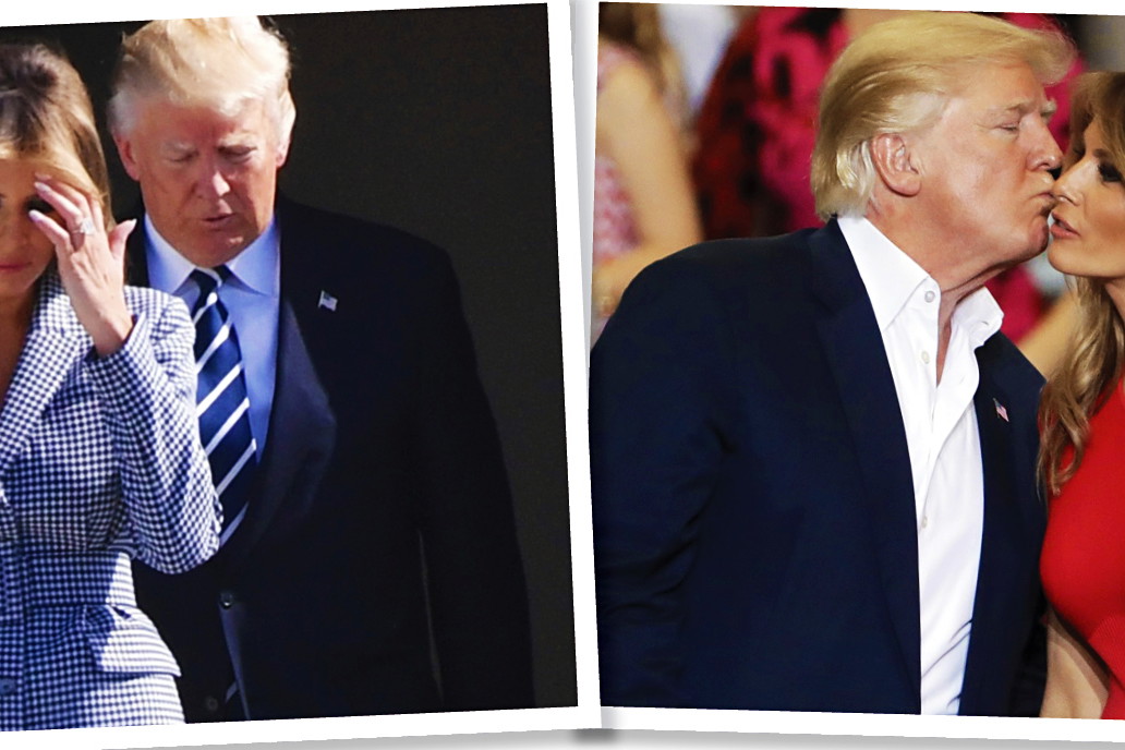 Melania i Donald Trump body language
