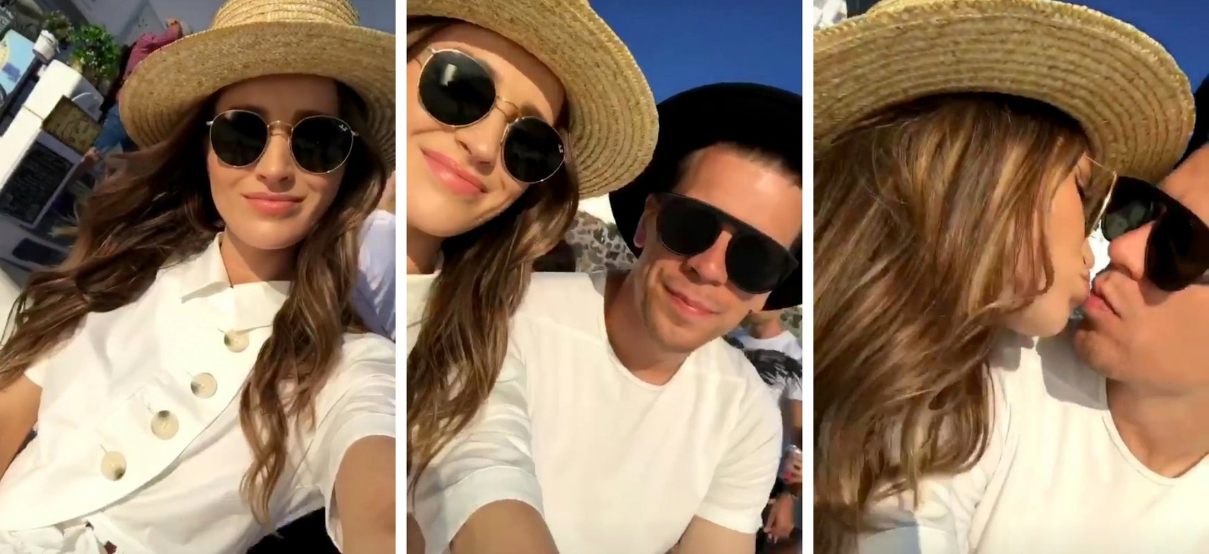 Wojciech Szczęsny, Marina Łuczenko-Szczęsna, wakacje Santorini