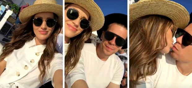 Wojciech Szczęsny, Marina Łuczenko-Szczęsna, wakacje Santorini