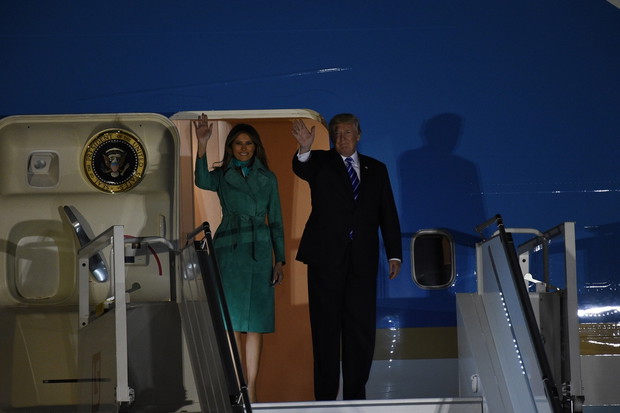 Melania Trump, Donald Trump, Melania i Donald Trump w Warszawie