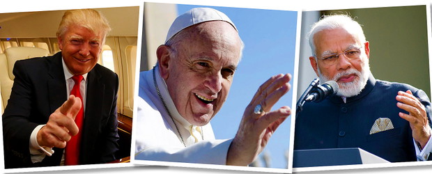 Trump, Papież Franciszek, premier Indii