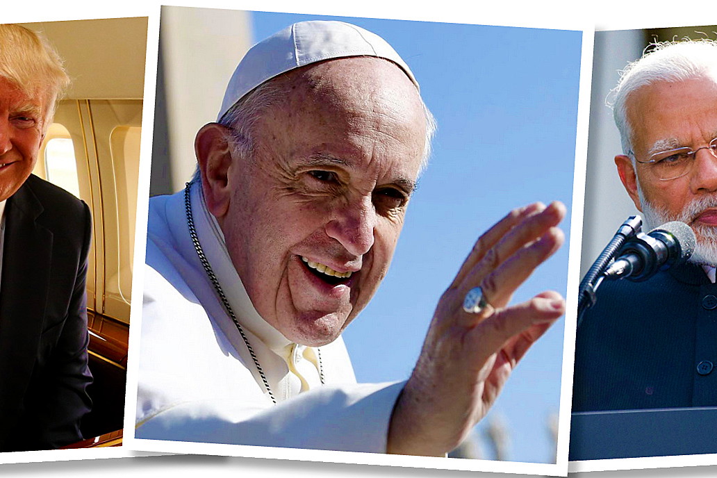Trump, Papież Franciszek, premier Indii
