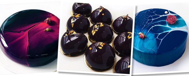 mirror cakes, torty