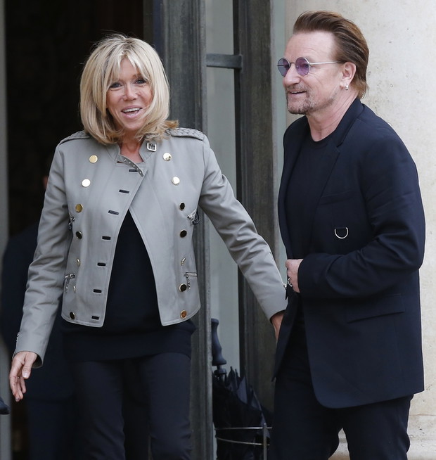 Bono spotka? si? z Brigitte Macron